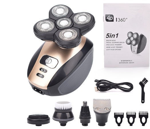 Men's electric rotary shaver for a close, comfortable shave on sensitive skin.