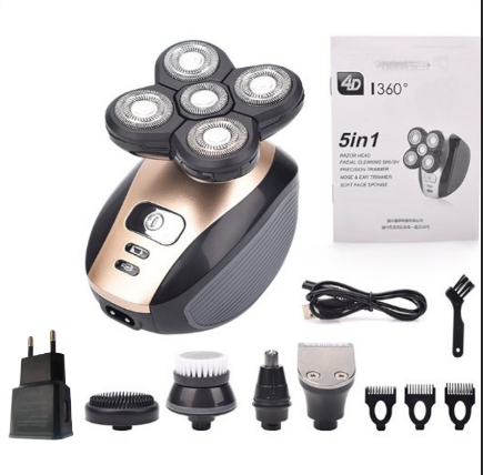 Cordless rotary electric shaver for men with sensitive skin, ensuring a smooth, irritation-free finish.