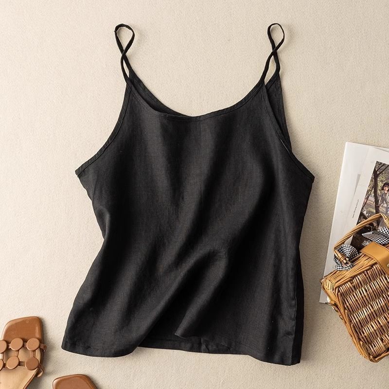 Versatile women's scoop neck cami top, flowy and comfortable for layering or standalone summer outfits.