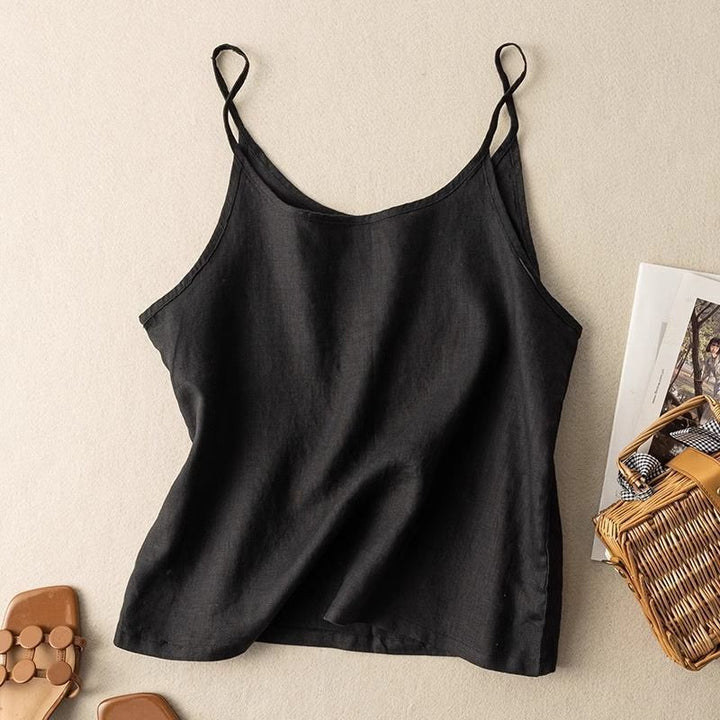 Versatile women's scoop neck cami top, flowy and comfortable for layering or standalone summer outfits.