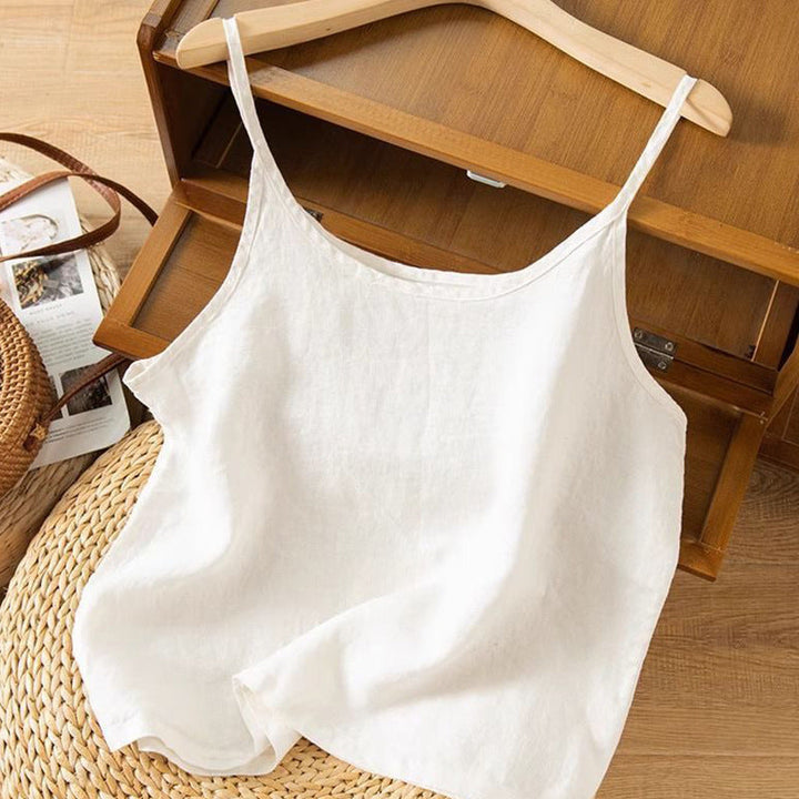 Soft, breathable women's flowy scoop neck camisole top, a versatile staple for any warm-weather wardrobe.
