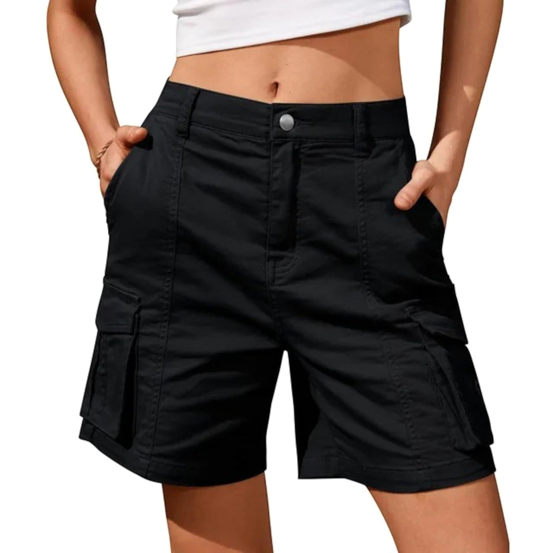 Women's Florence relaxed cargo shorts with practical pockets, ideal for casual summer everyday wear.