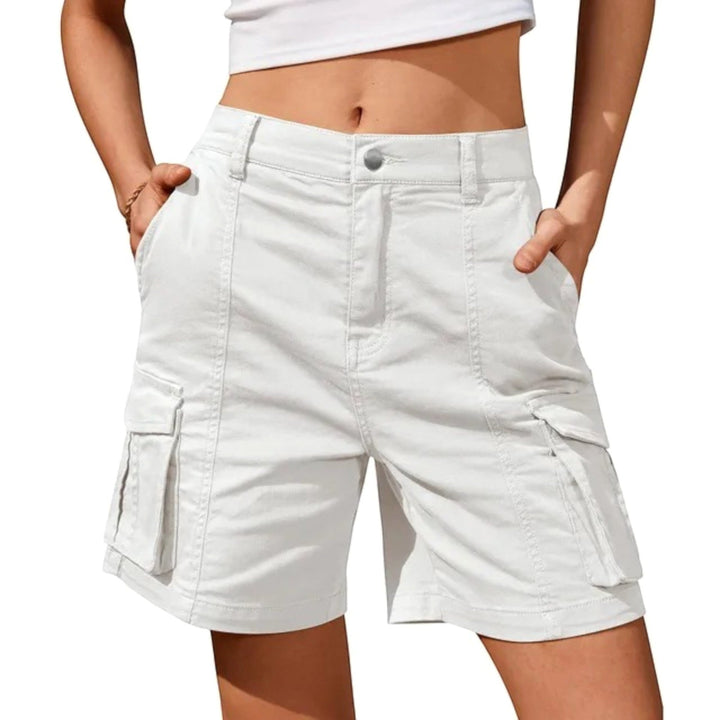 Practical women's relaxed cargo shorts with pockets, essential for casual summer street style.