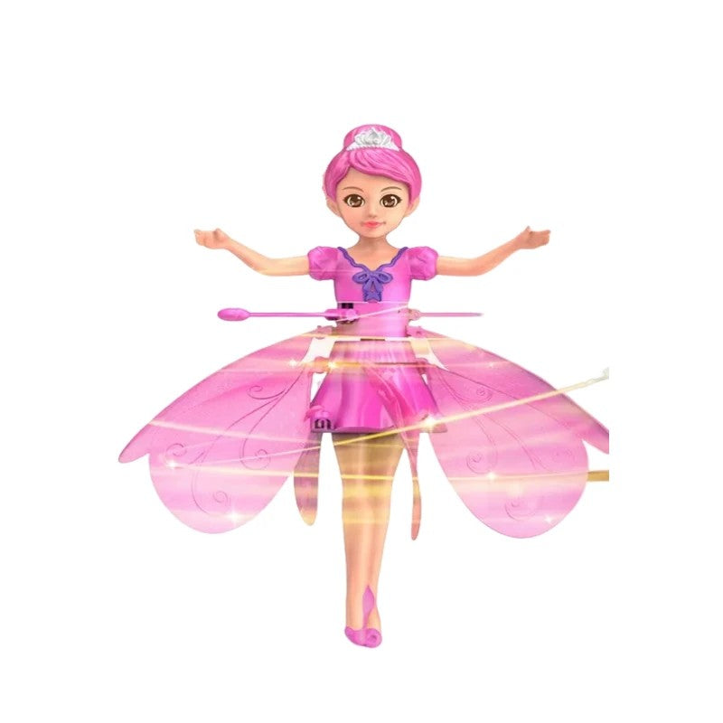 Bright LED lights illuminate this magical flying doll, offering captivating indoor & outdoor play for kids.