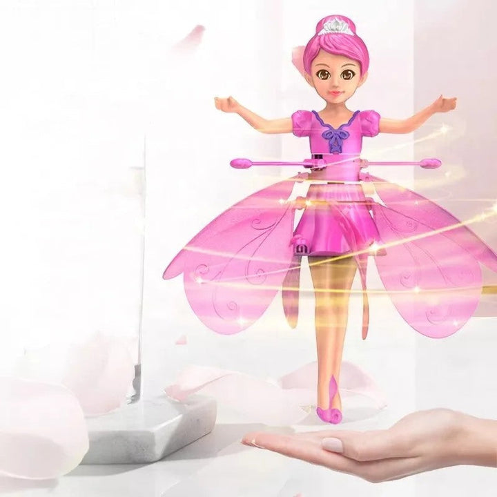 Enjoy magical indoor play with this flying doll featuring LED lights & easy gesture control for kids.