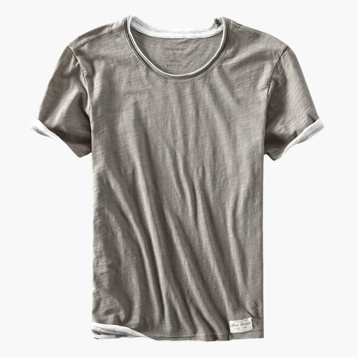 Men's classic ringer t-shirt with contrast trim for effortless style & comfort, a perfect everyday casual tee.