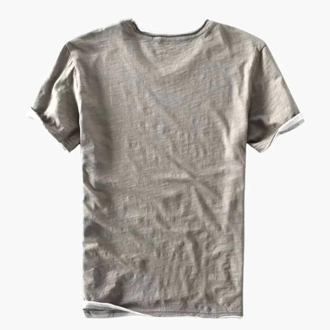 Relaxed fit men's ringer tee, short sleeve, with stylish contrast trim. Ideal for comfortable casual everyday wear.