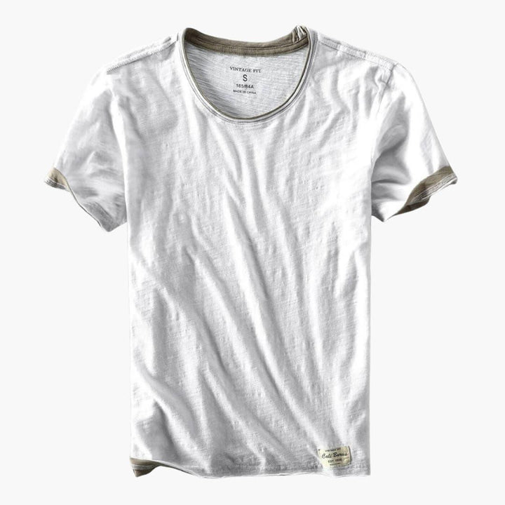 Stylish men's classic ringer t-shirt with contrast trim, a versatile men's fashion staple for casual wear.