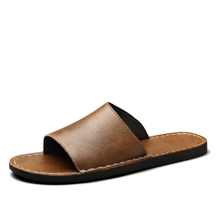 Everyday men's single band slide sandals, comfortable and perfect for casual summer wear.