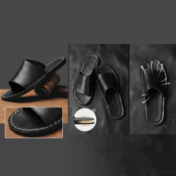 Classic men's slide sandals with a single band, great for summer fashion & easy wear.