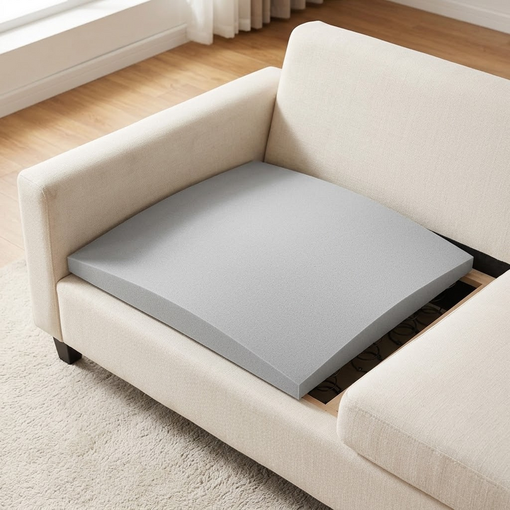 Easy-to-use universal sofa cushion support pad to repair sagging seats, improving firmness and stability.