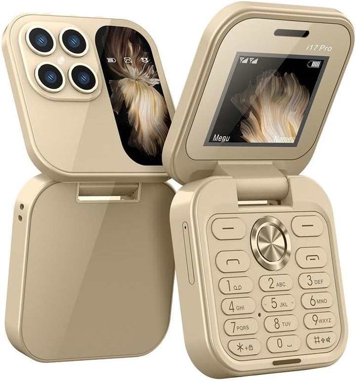 Portable mini foldable phone, perfect as a compact travel essential or backup mobile.