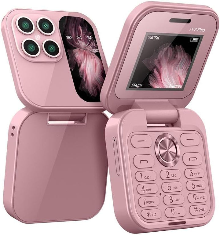 Travel essential dual SIM mini phone. Unlocked and foldable, ideal for international trips.