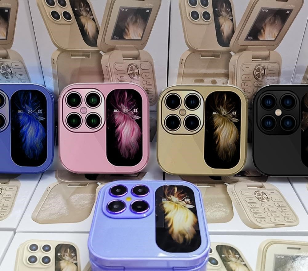 Everyday portable mini mobile phone. Unlocked, compact, and foldable for ultimate convenience.