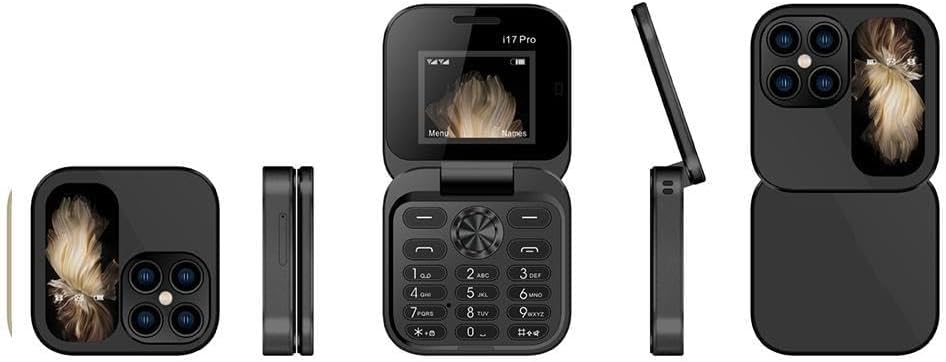 Ultra-compact foldable mini phone, pocket-sized for easy portability and travel.