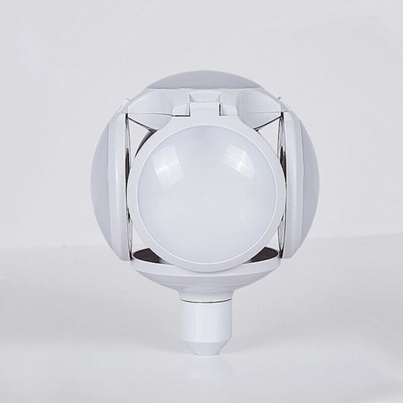 Foldable solar LED bulb for camping & hiking. Portable outdoor emergency light. USB rechargeable lantern.