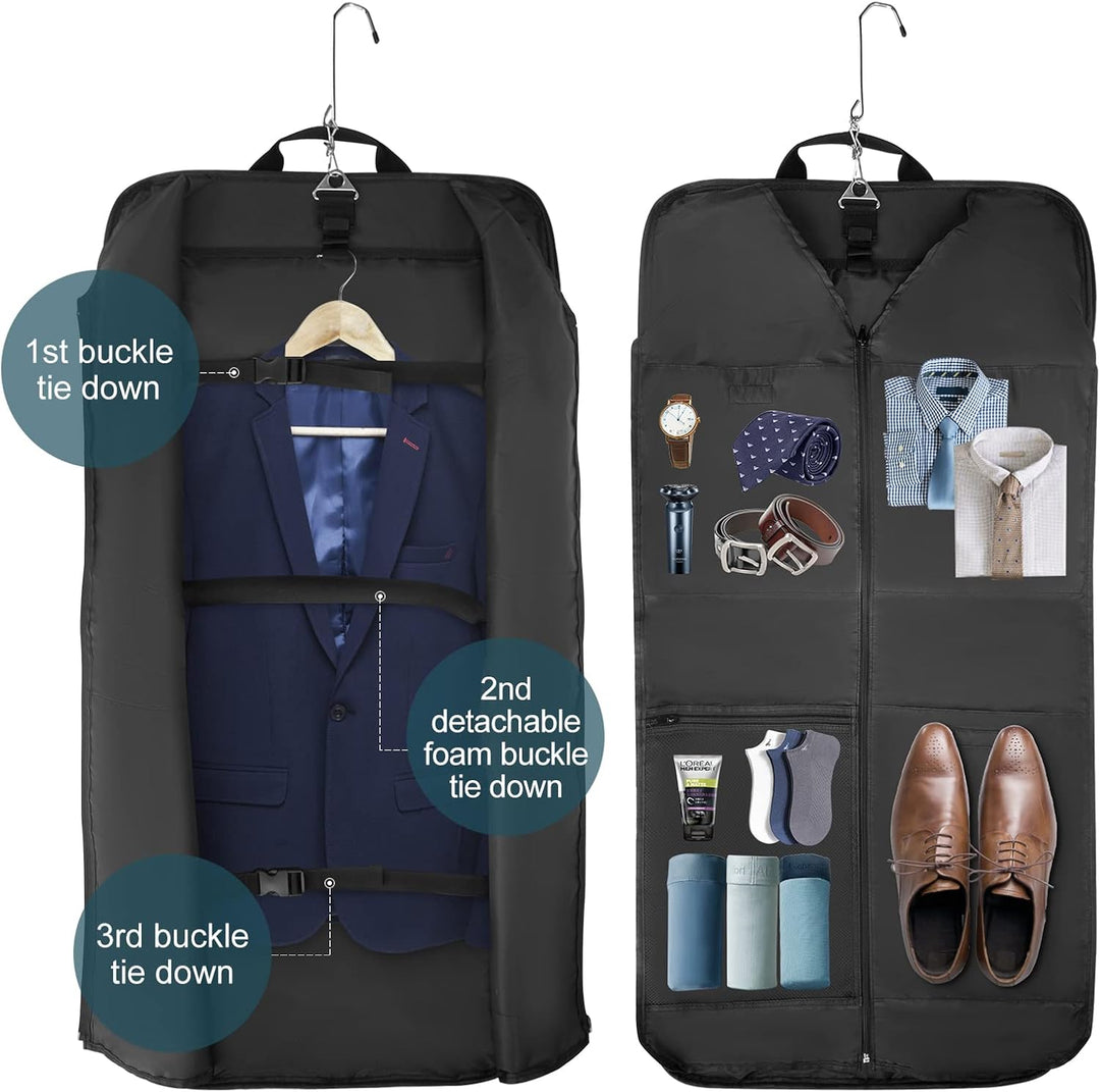 Travel garment bag organizer, ideal for business trips and wedding attire.