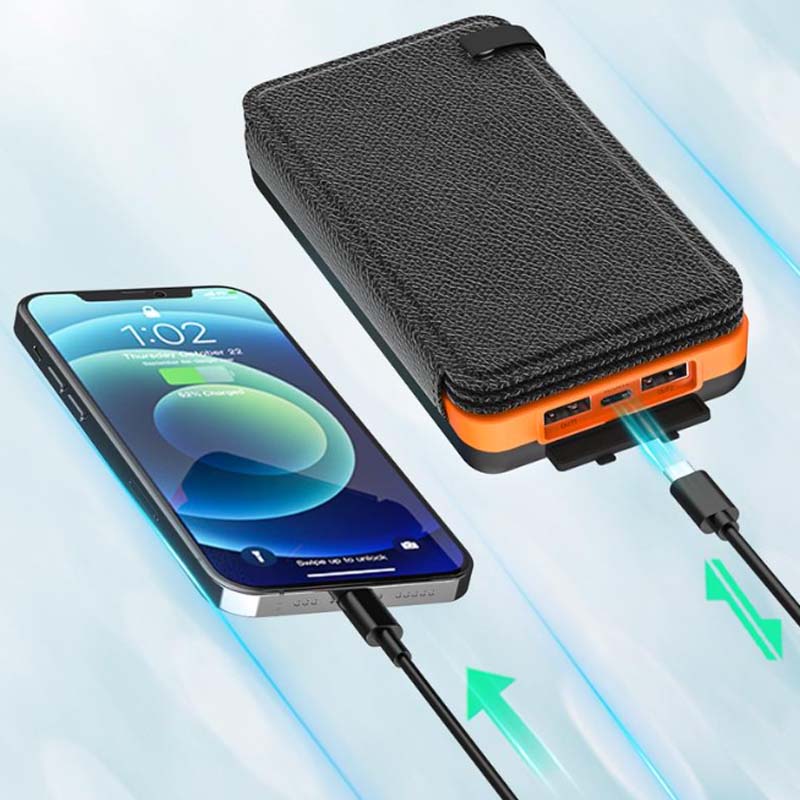 Unisex folding waterproof solar power bank. Reliable emergency power for all outdoor activities.