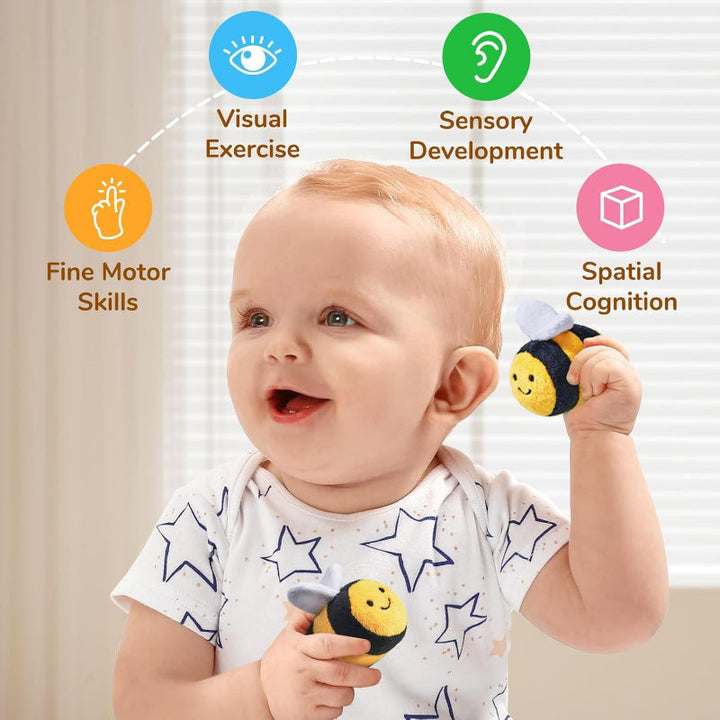 Vibrant forest sensory plush toy, perfect for stimulating imaginative play & providing calm comfort for kids.