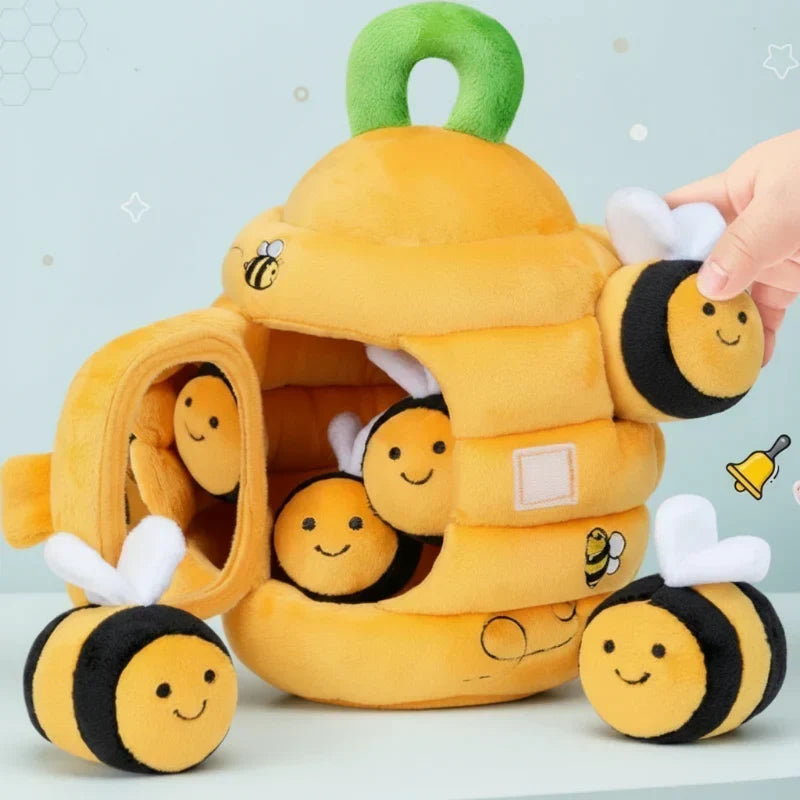 Calming children's sensory plush toy with a forest theme, promoting stress relief & quiet imaginative play.