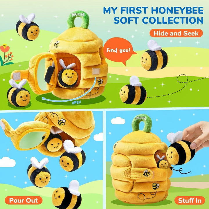 Multi-textured forest plush toy, a children's sensory comfort toy for calm, stress-reducing imaginative play.