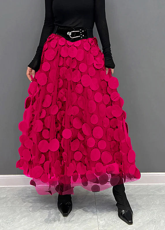 Elegant party midi skirt: textured fabric, classic polka dot pattern for women.