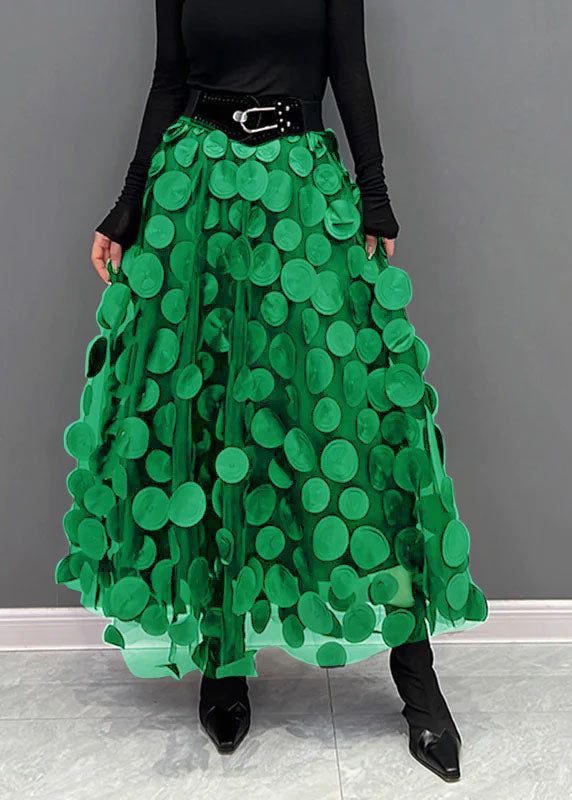 Women's versatile textured polka dot midi skirt, easy to dress up or down.