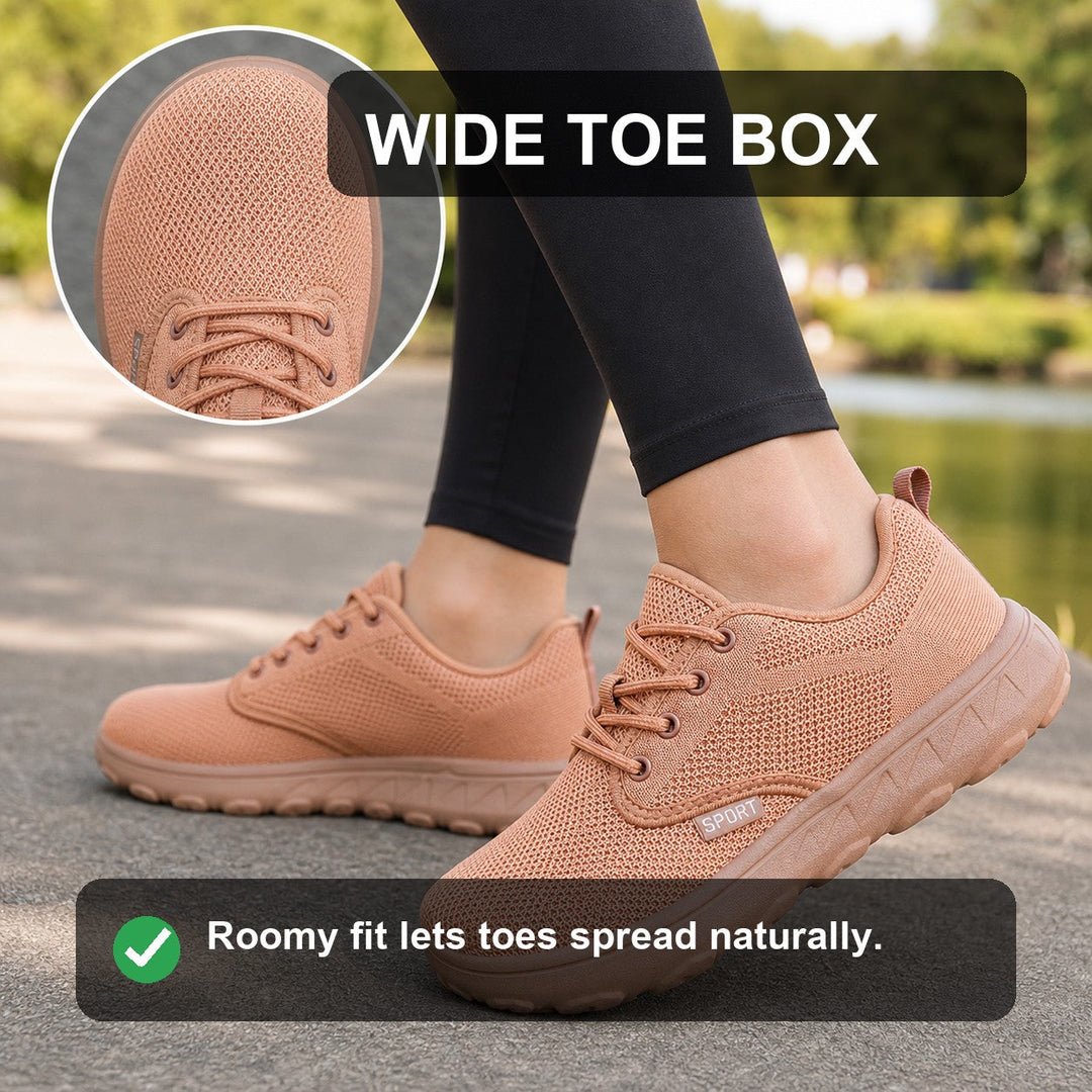 Lightweight women's wide toe sneakers, perfect for casual and active use.