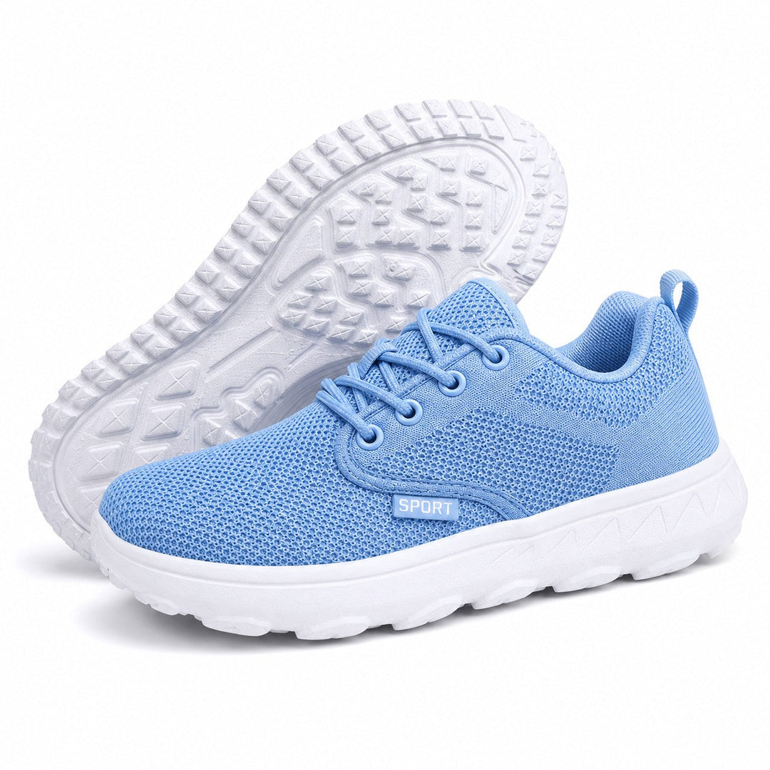 Women's casual wide toe walking shoes with slip-resistant outsoles.