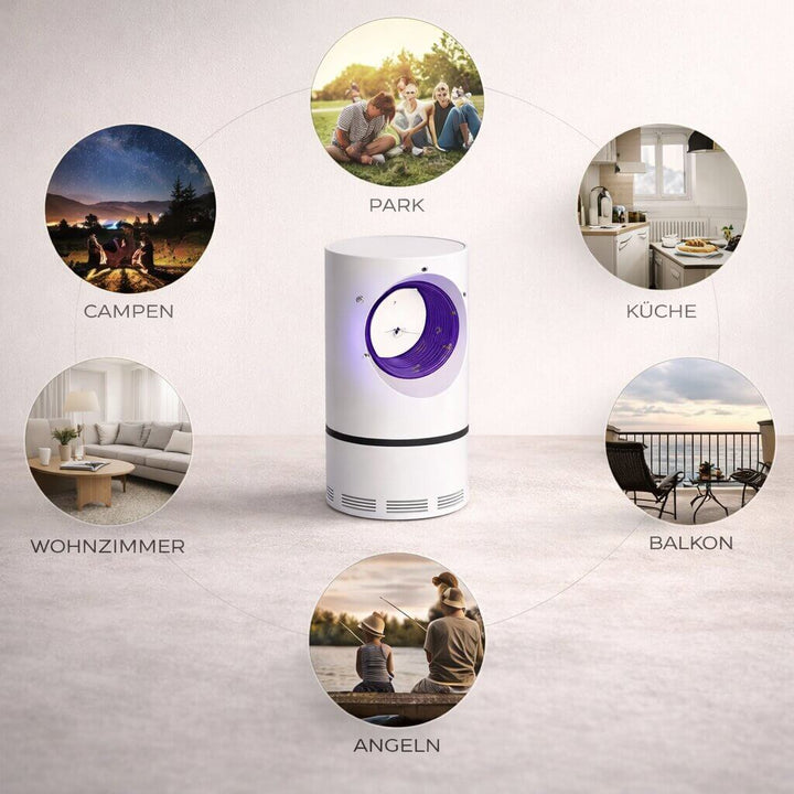 Indoor pest control: UV insect lamp & fruit fly trap. Silent, effective bug zapper for kitchen, bedroom & home.