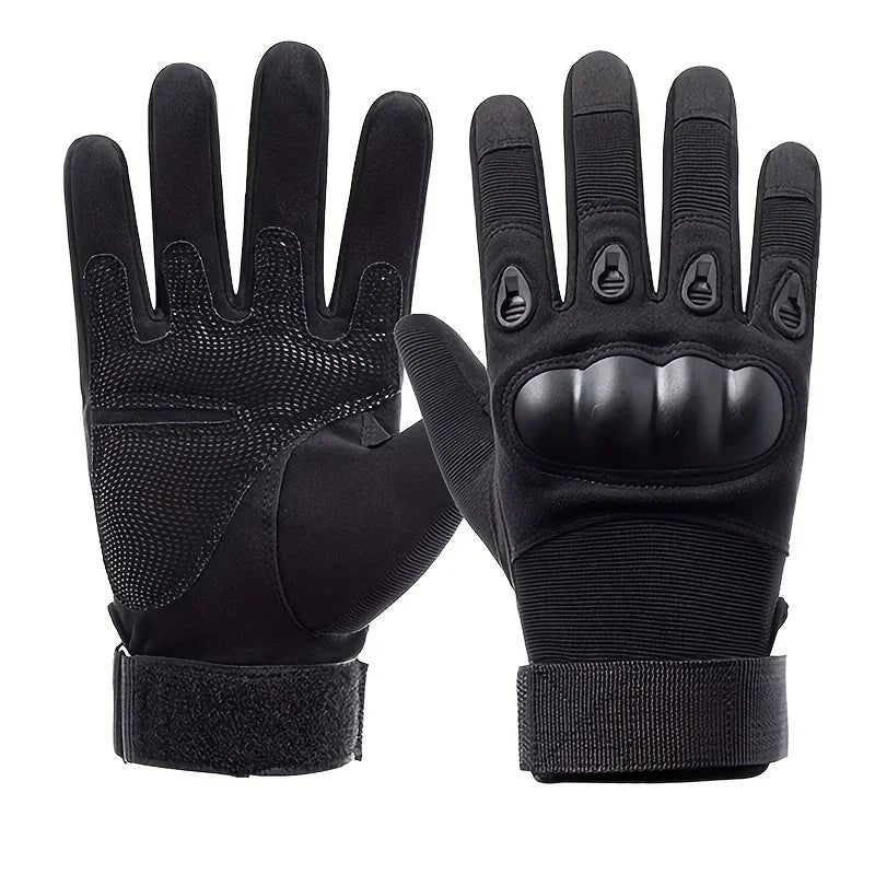 Heavy-duty full finger tactical gloves with enhanced grip for shooting, cycling, and demanding outdoor work.