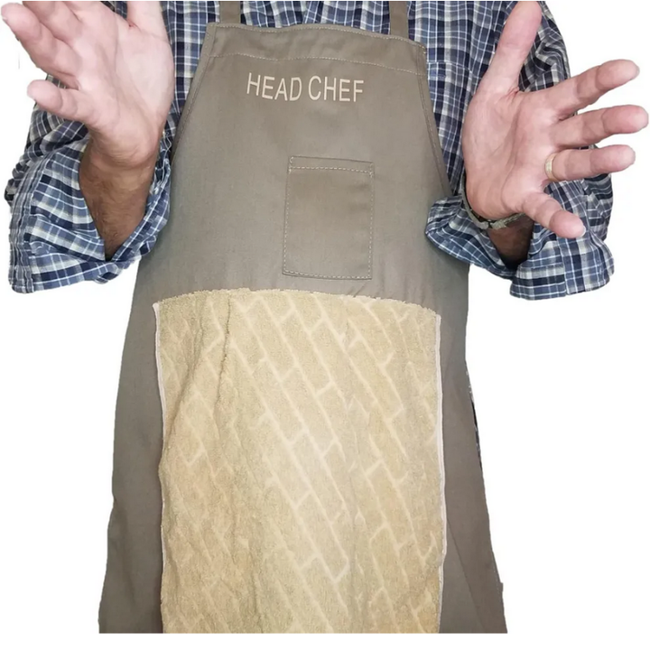 Versatile funny cooking apron, a great novelty gift for unisex kitchen enthusiasts & BBQ lovers.