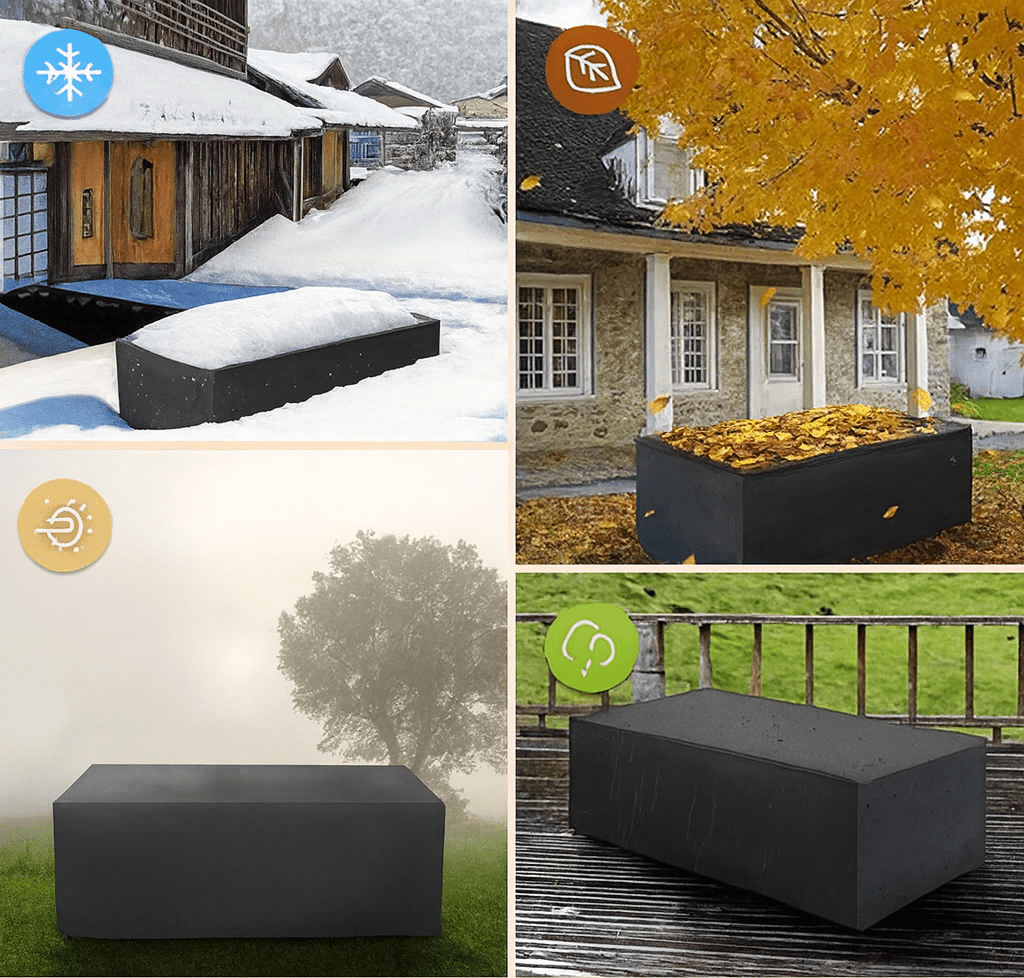 All-weather outdoor furniture cover. Waterproof protection for patio tables & chairs.