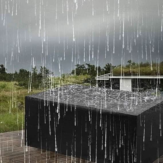 Weatherproof outdoor cover for patio tables, chairs, and garden furniture sets.