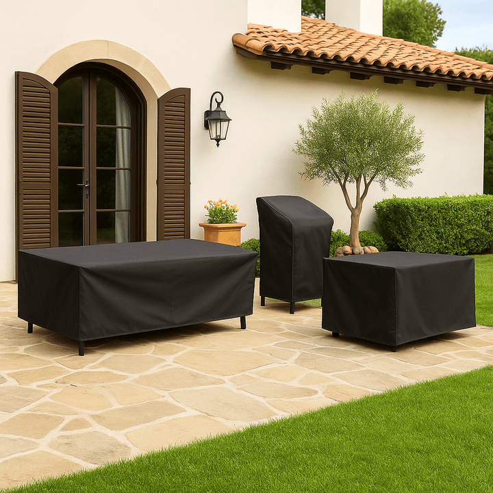 Heavy-duty outdoor cover for garden furniture. Waterproof & UV resistant for patio sets.
