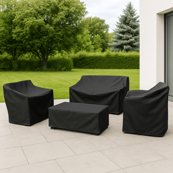 Outdoor table and chair cover, waterproof & UV resistant. Ideal for patio garden furniture.