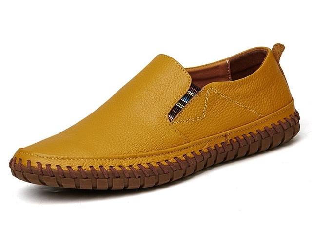 Men's orthopedic slip-on loafers for all-day comfort, featuring moc toe and flexible sole.