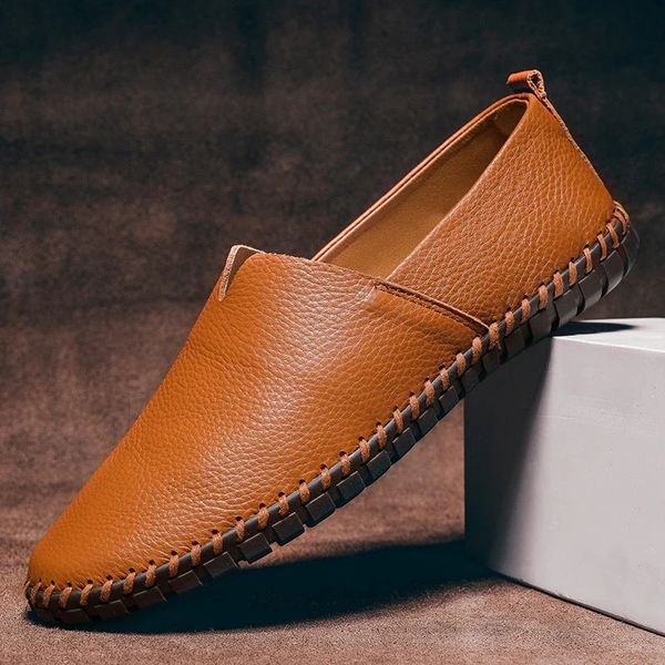 Classic men's loafers with a timeless design. Hand-stitched slip-on shoes for casual or dress comfort.