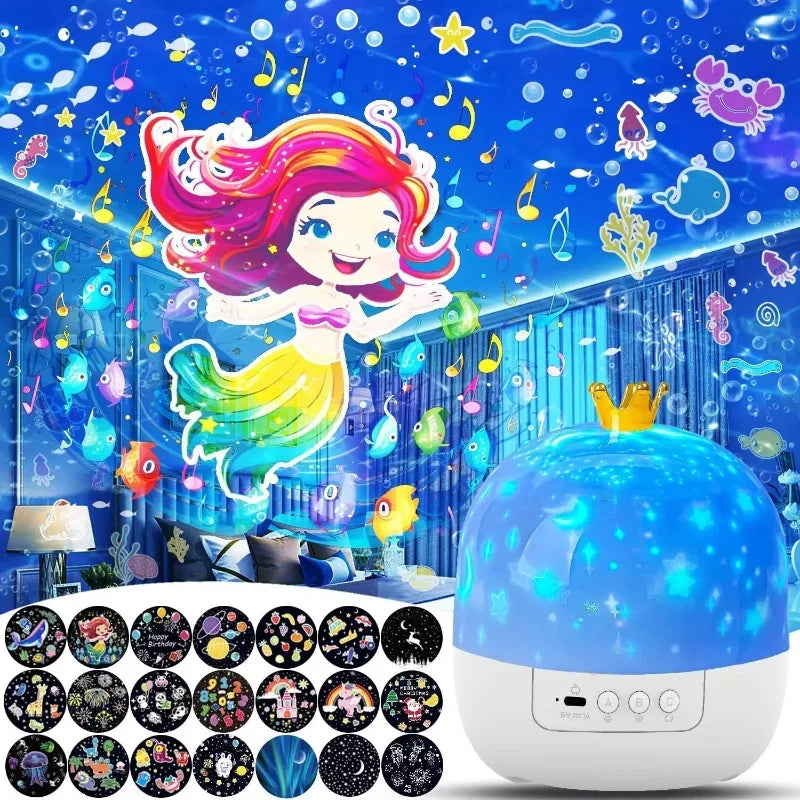 Adults' galaxy projector for creating a serene home ambiance, perfect mood lighting and sleep aid.