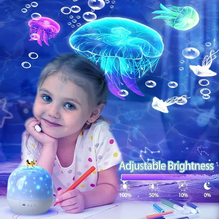 Home ambiance galaxy projector, providing a soothing star night light effect for both kids and adults.