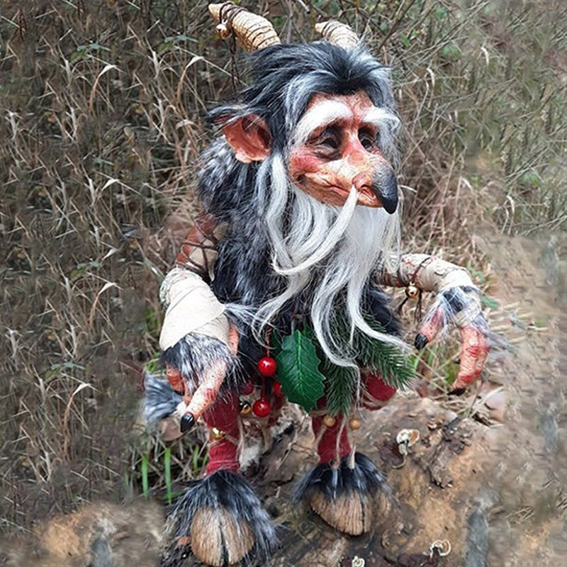 Delightful whimsical garden goblin figurine, an outdoor statue for fantasy garden decor & yard art.