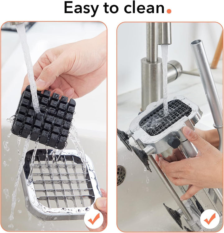Efficient stainless steel potato and vegetable cutter, a durable kitchen tool for making perfect homemade chips and fries.
