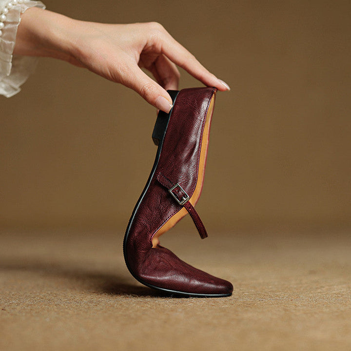 Versatile leather slip-on mules for women, casual and elegant footwear