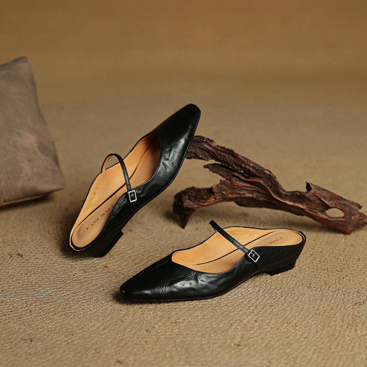 Women's leather mules, sophisticated slip-on style for a dressy look