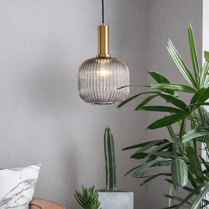 Vintage colored glass ceiling light, perfect for warm interior lighting.