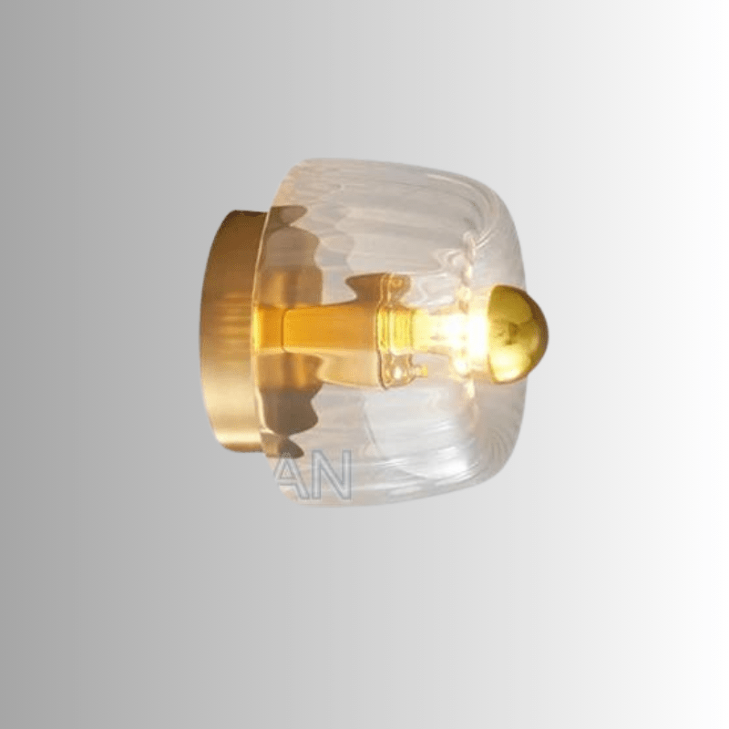 Decorative modern Bauhaus wall lamp, elegant metal & glass sconce providing stylish ambient light.
