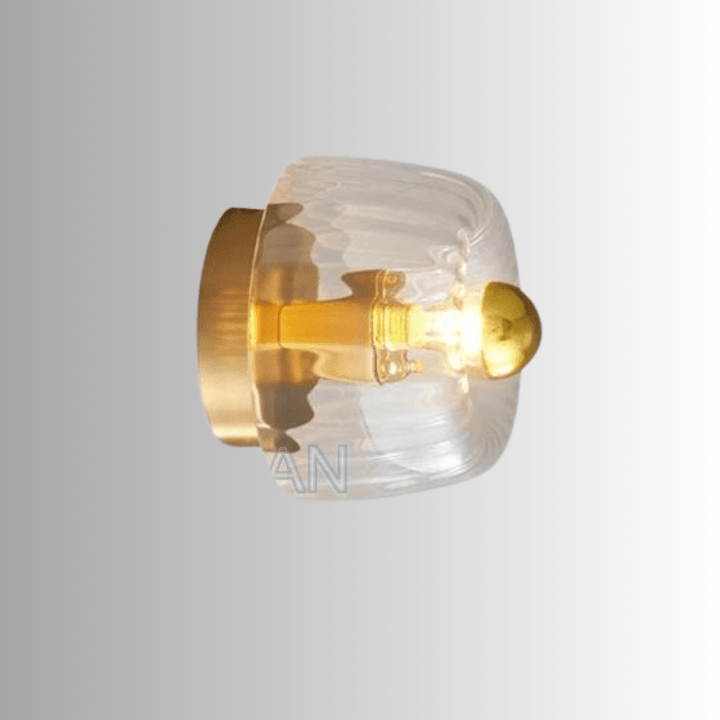 Decorative modern Bauhaus wall lamp, elegant metal & glass sconce providing stylish ambient light.