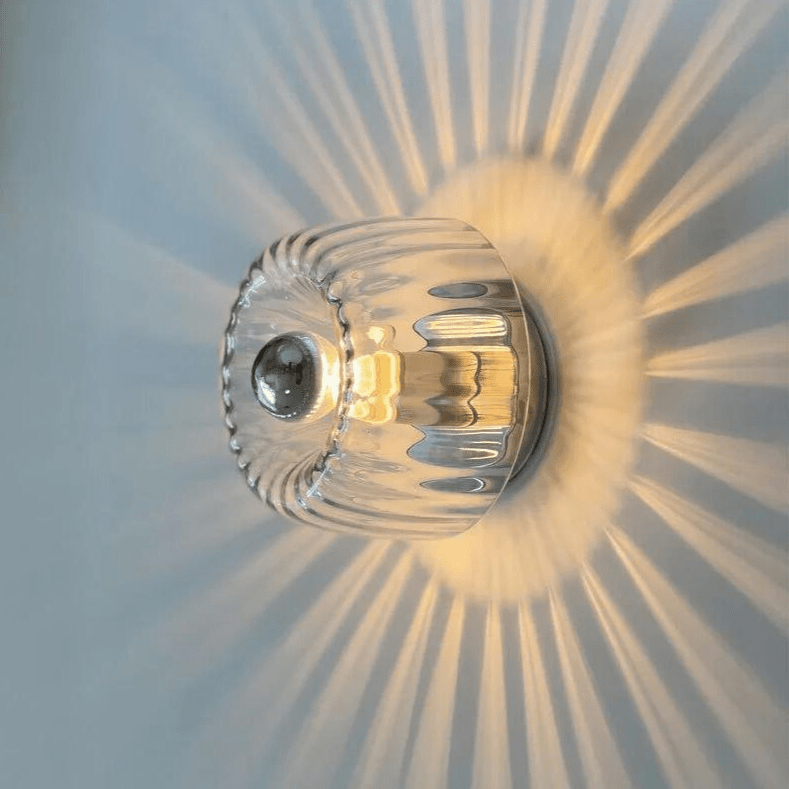 Modern Bauhaus wall lamp, elegant metal & glass sconce. Perfect interior lighting fixture for home decor.
