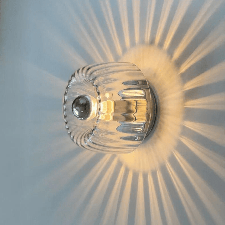 Modern Bauhaus wall lamp, elegant metal & glass sconce. Perfect interior lighting fixture for home decor.
