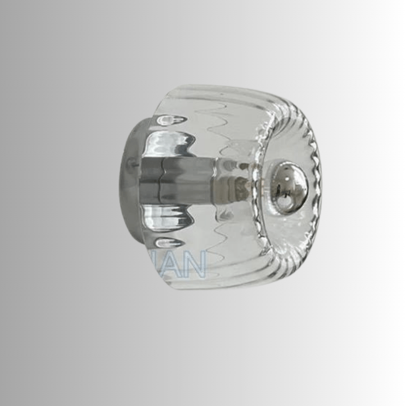 Bauhaus style wall lighting fixture, modern metal & glass sconce for sophisticated home decor.